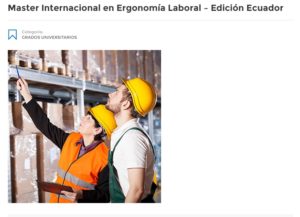 maestria ergonomia laboral ecuador