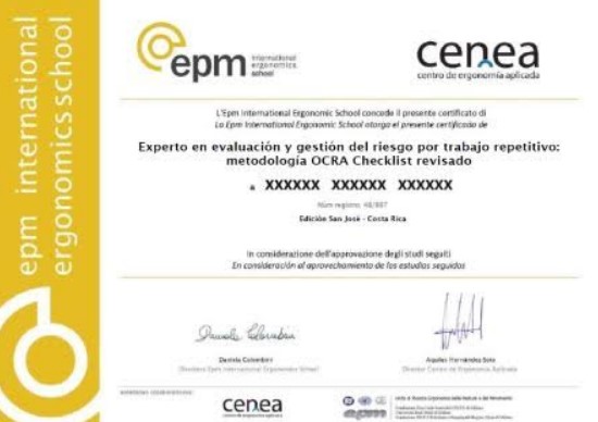 Diploma curso ergononomia cenea