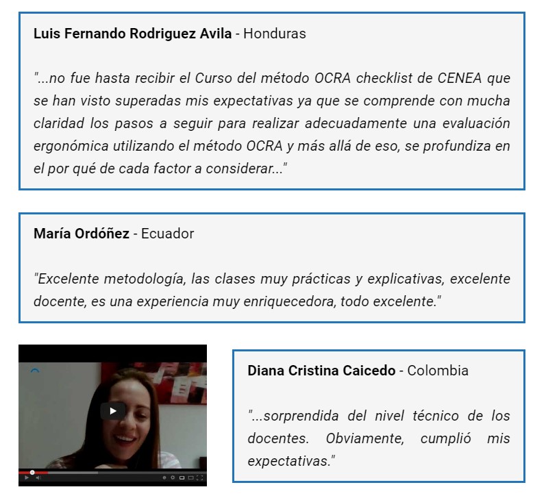 Testimonios alumnos curso Ocra