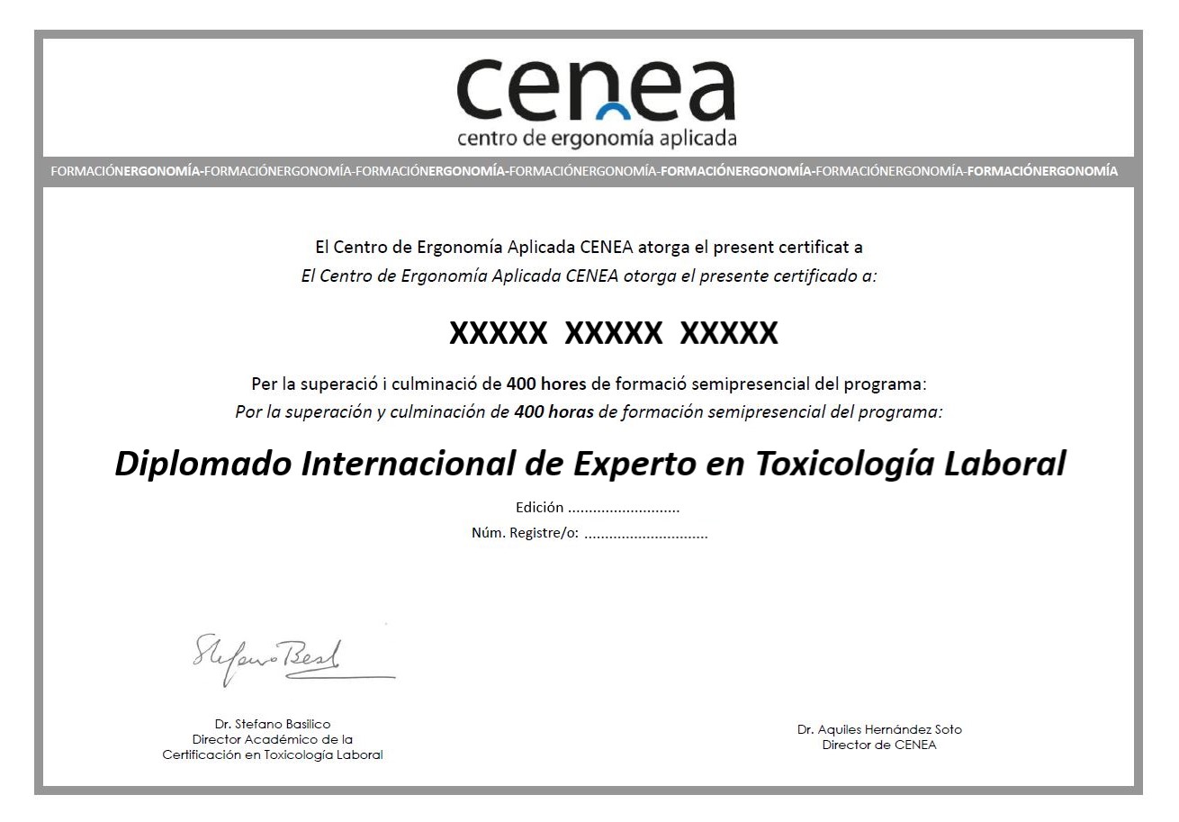 Titulo diplomado toxicologia laboral 